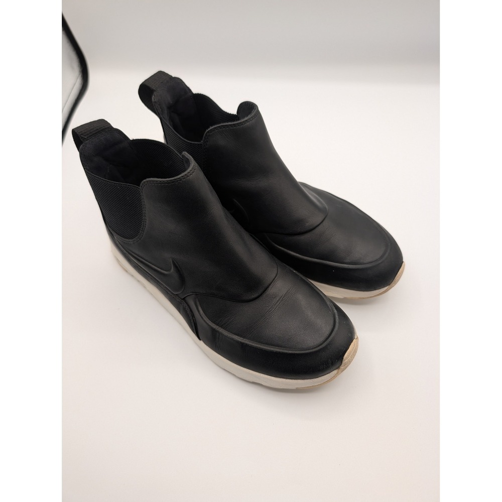 Nike Air Max Thea Mid Black Leather Chelsea Boot Sneakers 859550-001 Womens 7